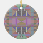 緑の紫色のピンクの幾何学的 セラミックオーナメント (裏面)
