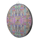 緑の紫色のピンクの幾何学的 ダーツボード (正面右)