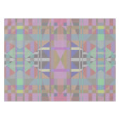 緑の紫色のピンクの幾何学的 テーブルクロス (正面(横))