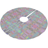 緑の紫色のピンクの幾何学的 ブラッシュドポリエステルツリースカート (アングル)