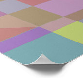 緑の紫色のピンクの幾何学的 ポスター (角)