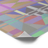 緑の紫色のピンクの幾何学的 ポスター (角)