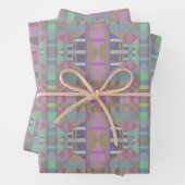 緑の紫色のピンクの幾何学的 ラッピングペーパーシート (インサイチュ)