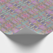 緑の紫色のピンクの幾何学的 ラッピングペーパー (角)