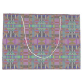 緑の紫色のピンクの幾何学的 ラージペーパーバッグ (裏面)