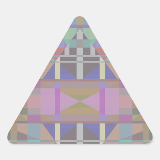 緑の紫色のピンクの幾何学的 三角形シール (正面)