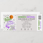 緑の紫色のフリー投球または湾曲性別の表示 招待状 (正面/裏面)