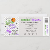 緑の紫色のフリー投球または湾曲性別の表示 招待状 (正面)