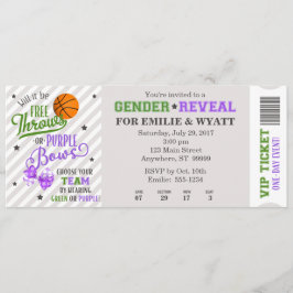 緑の紫色のフリー投球または湾曲性別の表示 招待状