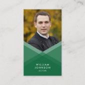 緑の紫色の層状の幾何学的ソーシャルメディア写真 名刺 (正面)