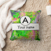 緑の紫色の質 クッション (ブランケット)