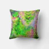 緑の紫色の質 クッション (裏面)