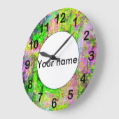緑の紫色の質 ラージ壁時計 (傾斜)