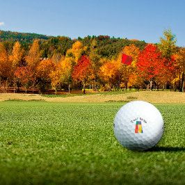 緑の紫色の黄色の赤いモノグラム文字A ゴルフボール