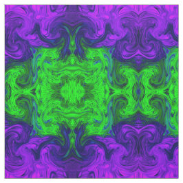 緑の紫色粗く抽象的なプリントの生地 ファブリック