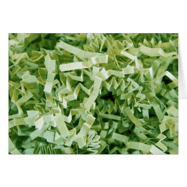 緑の細断紙のクリンクされた写真空白のの内側 (正面横)