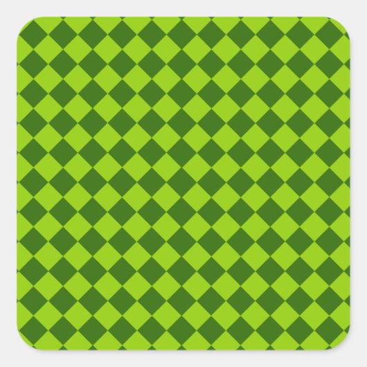 緑の組み合わせダイヤモンドパターン スクエアシール (正面)