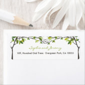 緑の結び付いた愛の木の夏結婚の住所 ラベル (インサイチュ)