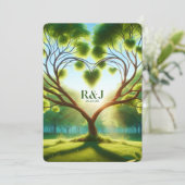 緑の結婚フラット日付カードを保存 セーブザデート (スタンド正面)