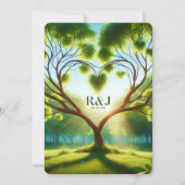 緑の結婚フラット日付カードを保存 セーブザデート (正面)