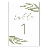 緑の結婚夏。緑の葉書 テーブルナンバー (裏面)