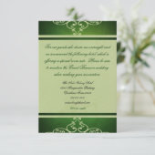 緑の結婚式のカスタムな調節カード 招待状 (スタンド正面)