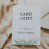 緑の結婚式のカードとギフトサイン 招待状