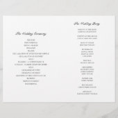 緑の結婚式のプログラムを折り畳んだ。水彩植物学 (裏面)