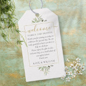 緑の結婚式の引き出物ウェルカムバスケットバッグ ギフトタグ