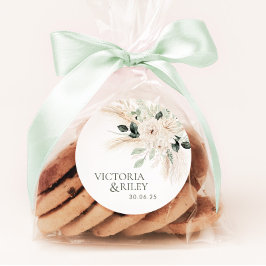 緑の結婚式の引き出物ラベルステッカーラベルビクトリア ラウンドシール