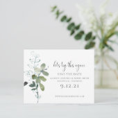 緑の結婚式の日付を変更する日付を保存 案内ポストカード (スタンド正面)