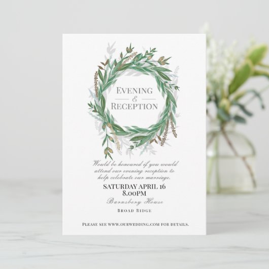 緑の結婚式イブニングレセプション招待状 招待状 (スタンド正面)