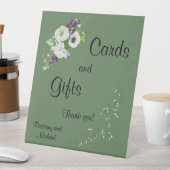 緑の結婚式カードとギフト台座看板 台座サイン (インサイチュ)