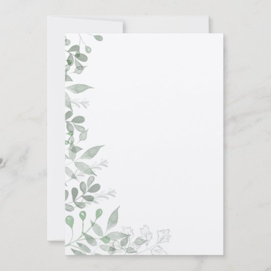 緑の結婚式招待状テンプレート 招待状 (裏面)