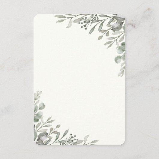 緑の結婚式招待状詳細エンクロージャカード エンクロージャーカード (裏面)