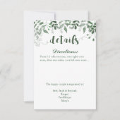 緑の結婚式招待状詳細テンプレート 招待状 (正面)