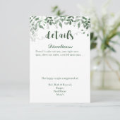 緑の結婚式招待状詳細テンプレート 招待状 (スタンド正面)