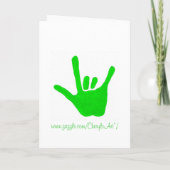 緑の結婚式招待状、Love in Sign Language 招待状 (裏面)