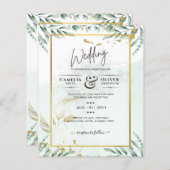 緑の結婚式招待状WebサイトRSVP QRコード (正面/裏面)