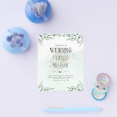 緑の結婚式招待状WebサイトRSVP QRコード チラシ (シングル)