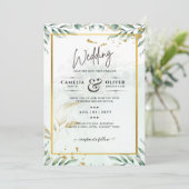緑の結婚式招待状WebサイトRSVP QRコード 招待状 (スタンド正面)