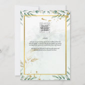 緑の結婚式招待状WebサイトRSVP QRコード 招待状 (裏面)