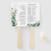 緑の結婚式 プログラムウォーターカラーユーカリ ハンドファン (正面&裏面)