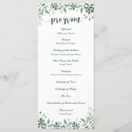 緑の結婚式 プログラムテンプレート プログラム