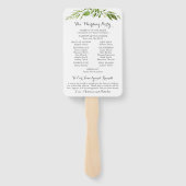 緑の結婚式 プログラムファン素朴、緑 ハンドファン (裏面)