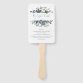 緑の結婚式 プログラムファン |ほこりっぽい青 ハンドファン (正面)