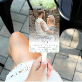 緑の結婚式 プログラムユーカリプトゥスウォーターカラー ハンドファン