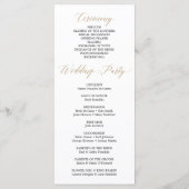 緑の結婚式 プログラム – セレモニープログラム (裏面)