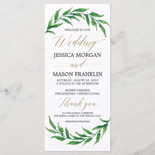 緑の結婚式 プログラム – セレモニープログラム (正面)