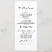 緑の結婚式 プログラム |メニュー (裏面)